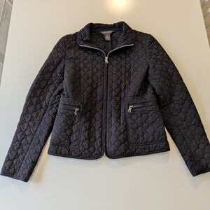 Banana Republic Black Quilted Full Zip Mock Neck Jacket XS Puffer